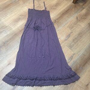 Lux Smocked Maxi Dress in Plum Size Medium